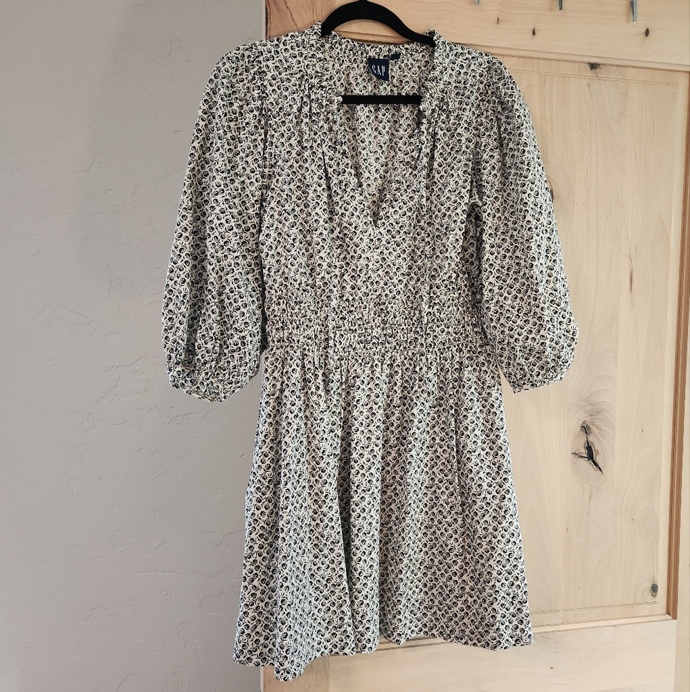 Gap Smocked Waist Puff Mini Dress